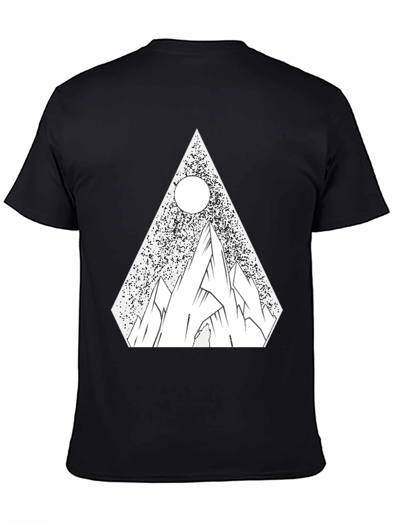 Geometric Mountain T-Shirt - Black