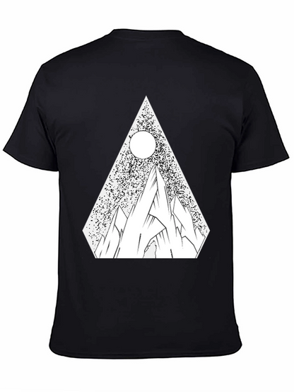 Geometric Mountain T-Shirt - Black