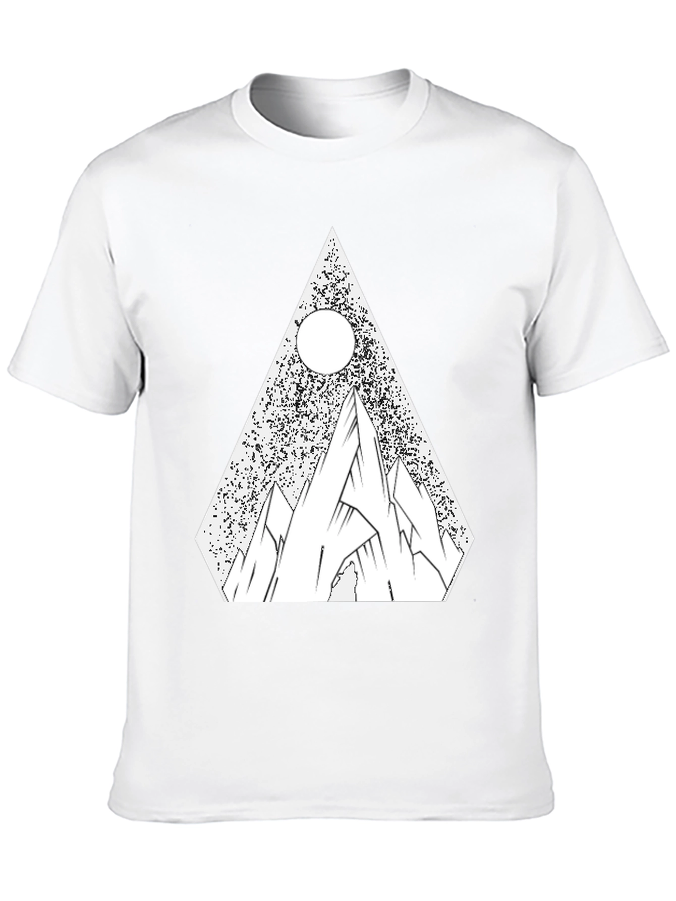 Geometric Mountain T-Shirt - Black