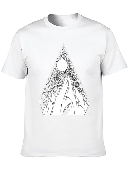 Geometric Mountain T-Shirt - Black