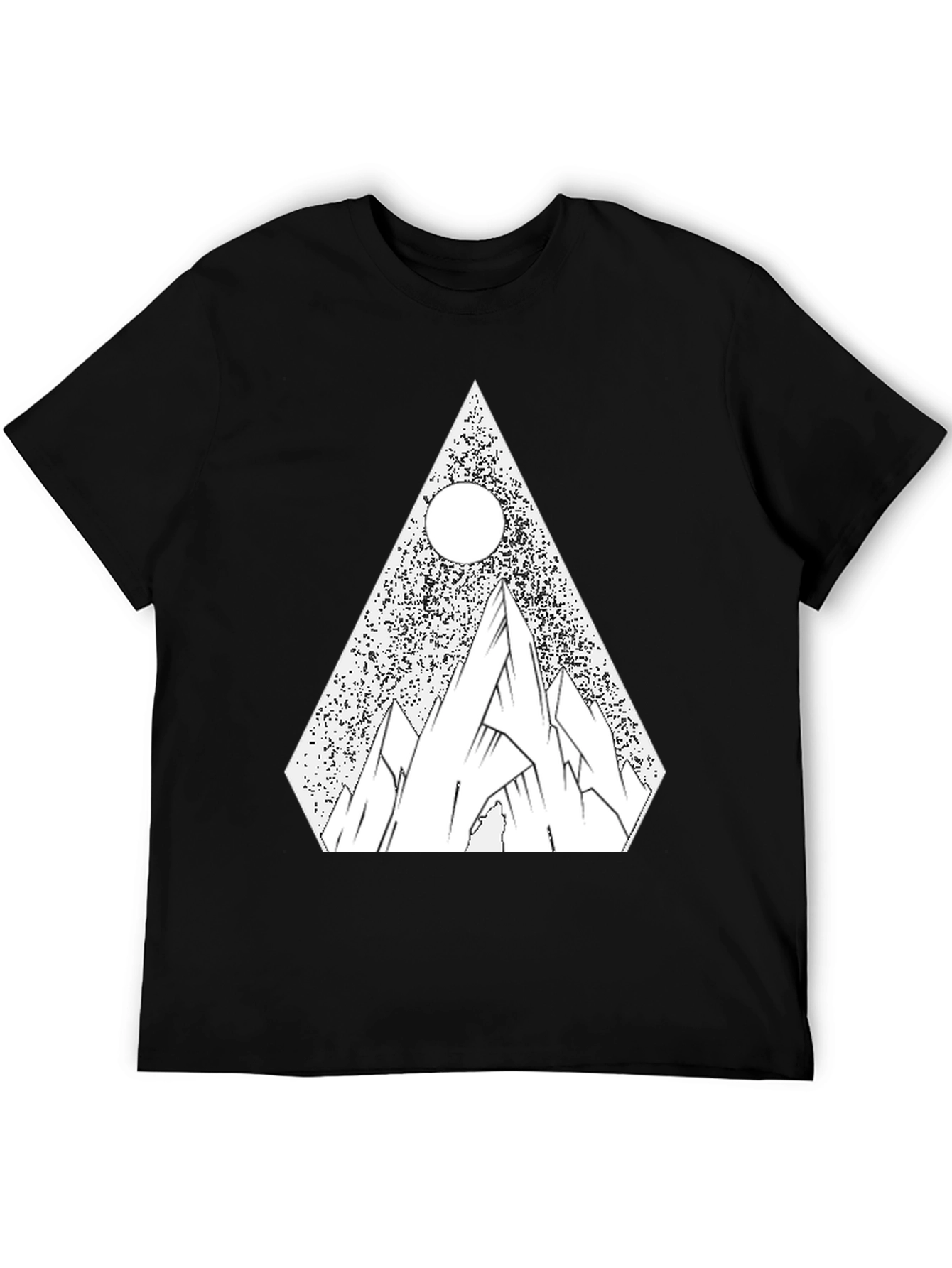 Geometric Mountain T-Shirt - Black