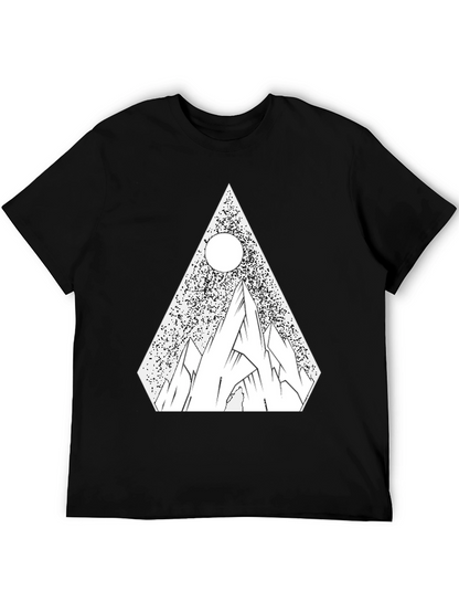 Geometric Mountain T-Shirt - Black