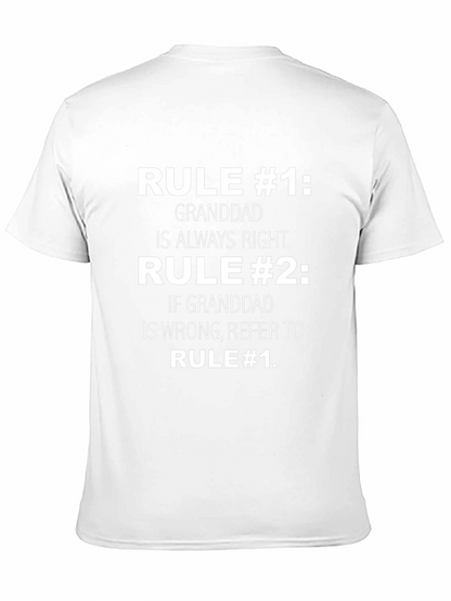 Funny Granddad Rules Graphic T-Shirt