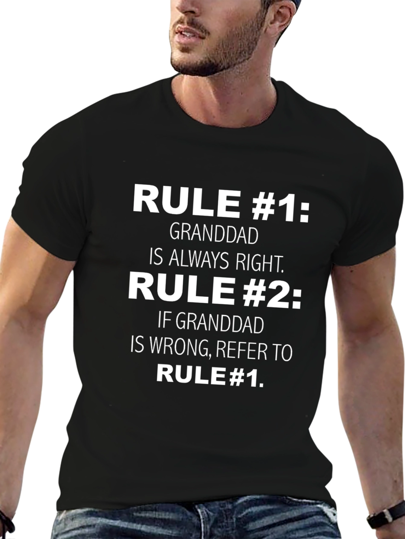 Funny Granddad Rules Graphic T-Shirt