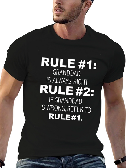 Funny Granddad Rules Graphic T-Shirt