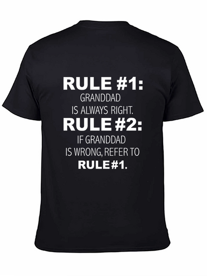 Funny Granddad Rules Graphic T-Shirt