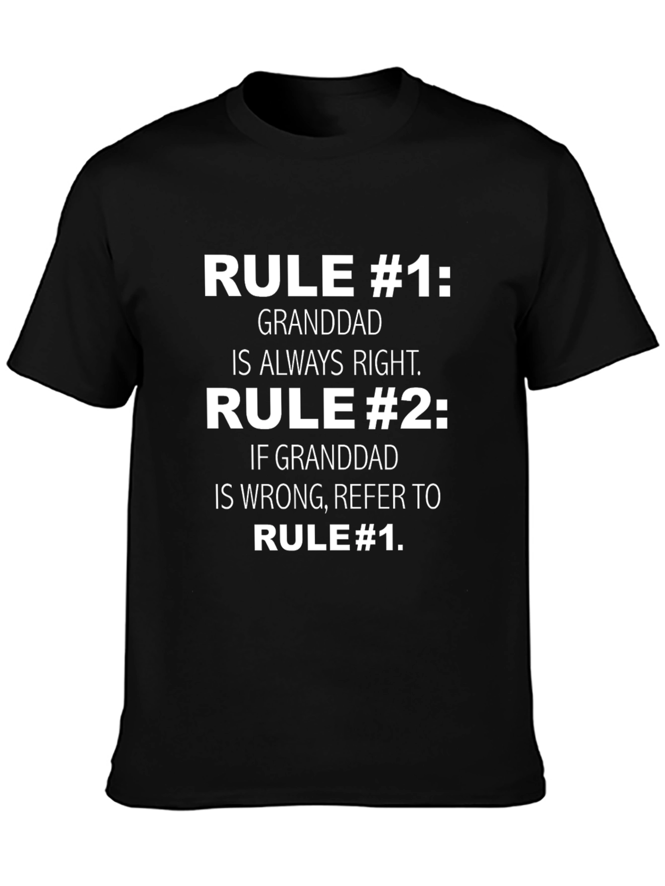 Funny Granddad Rules Graphic T-Shirt