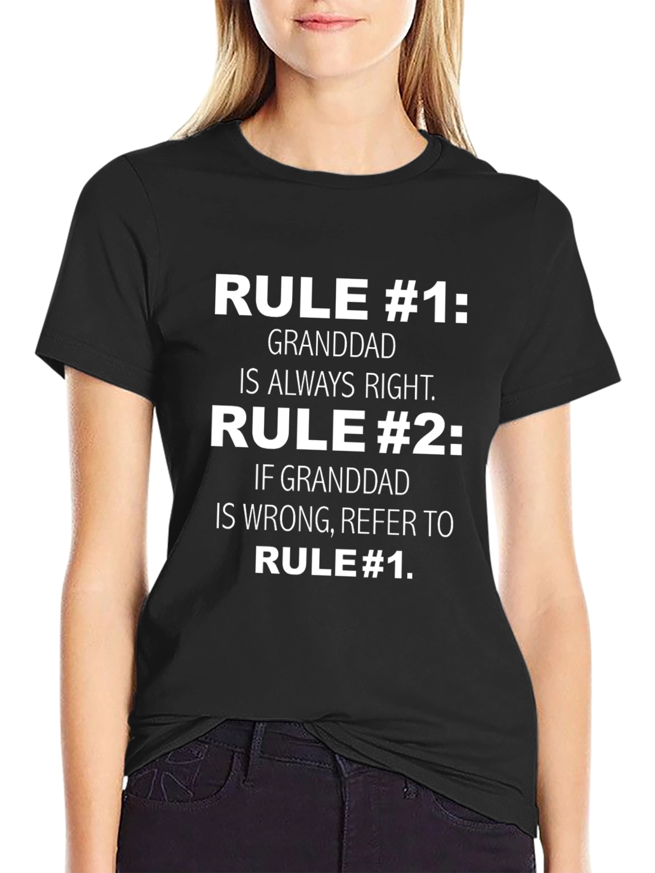 Funny Granddad Rules Graphic T-Shirt