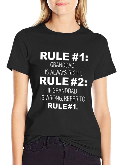 Funny Granddad Rules Graphic T-Shirt