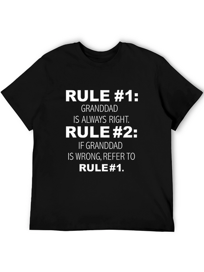 Funny Granddad Rules Graphic T-Shirt