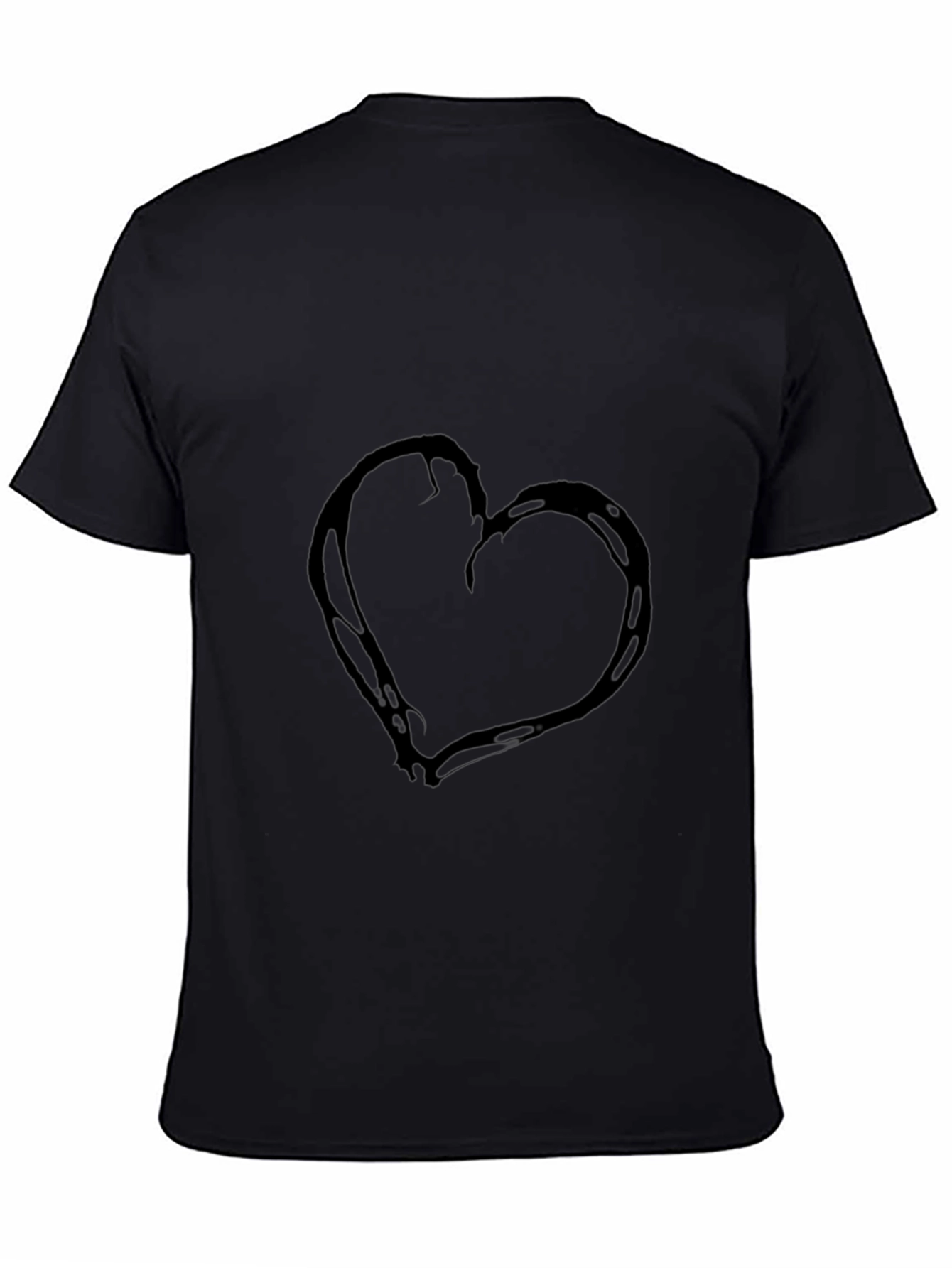Black Heart Graphic T-Shirt Casual Wear
