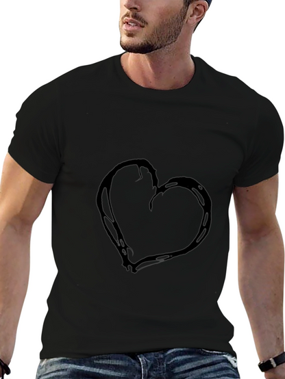 Black Heart Graphic T-Shirt Casual Wear