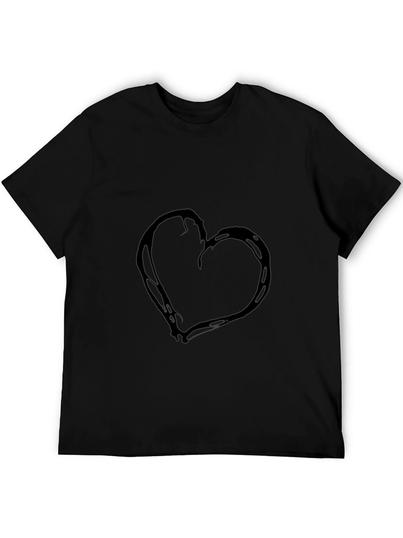 Black Heart Graphic T-Shirt Casual Wear