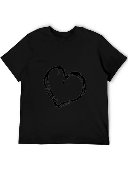Black Heart Graphic T-Shirt Casual Wear