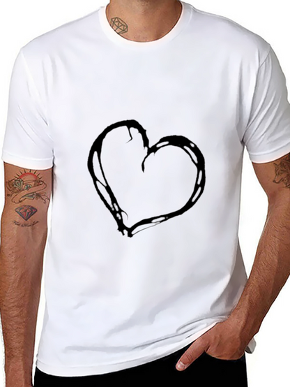 Black Heart Graphic T-Shirt Casual Wear
