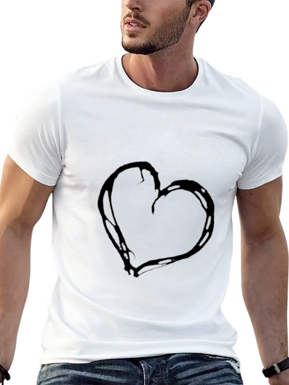 Black Heart Graphic T-Shirt Casual Wear