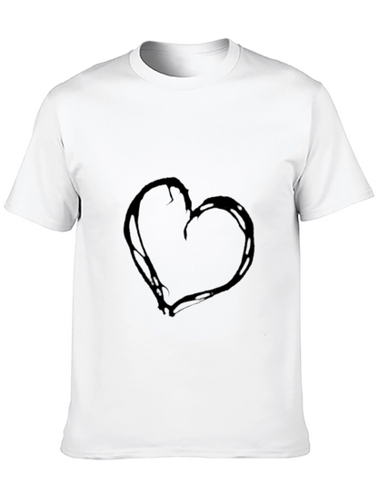 Black Heart Graphic T-Shirt Casual Wear