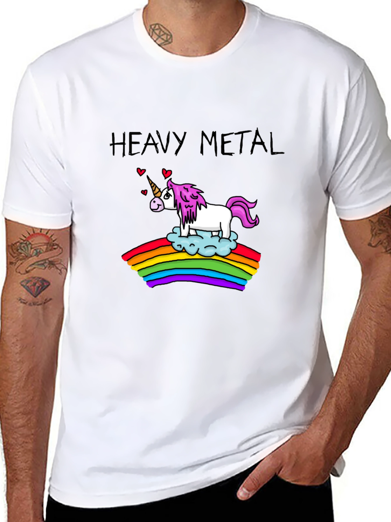 Heavy Metal Unicorn Rainbow T-Shirt