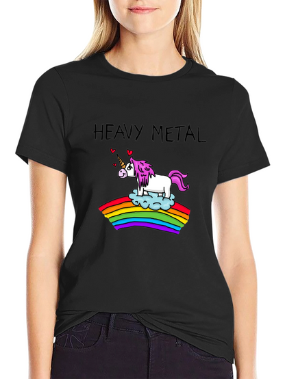 Heavy Metal Unicorn Rainbow T-Shirt