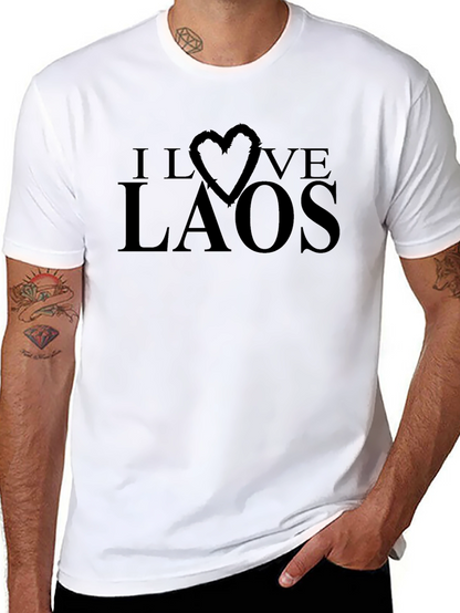 I Love Laos T-Shirt - Graphic Heart Tee