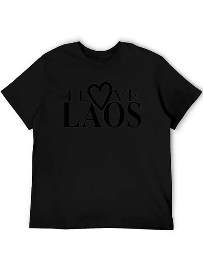 I Love Laos T-Shirt - Graphic Heart Tee