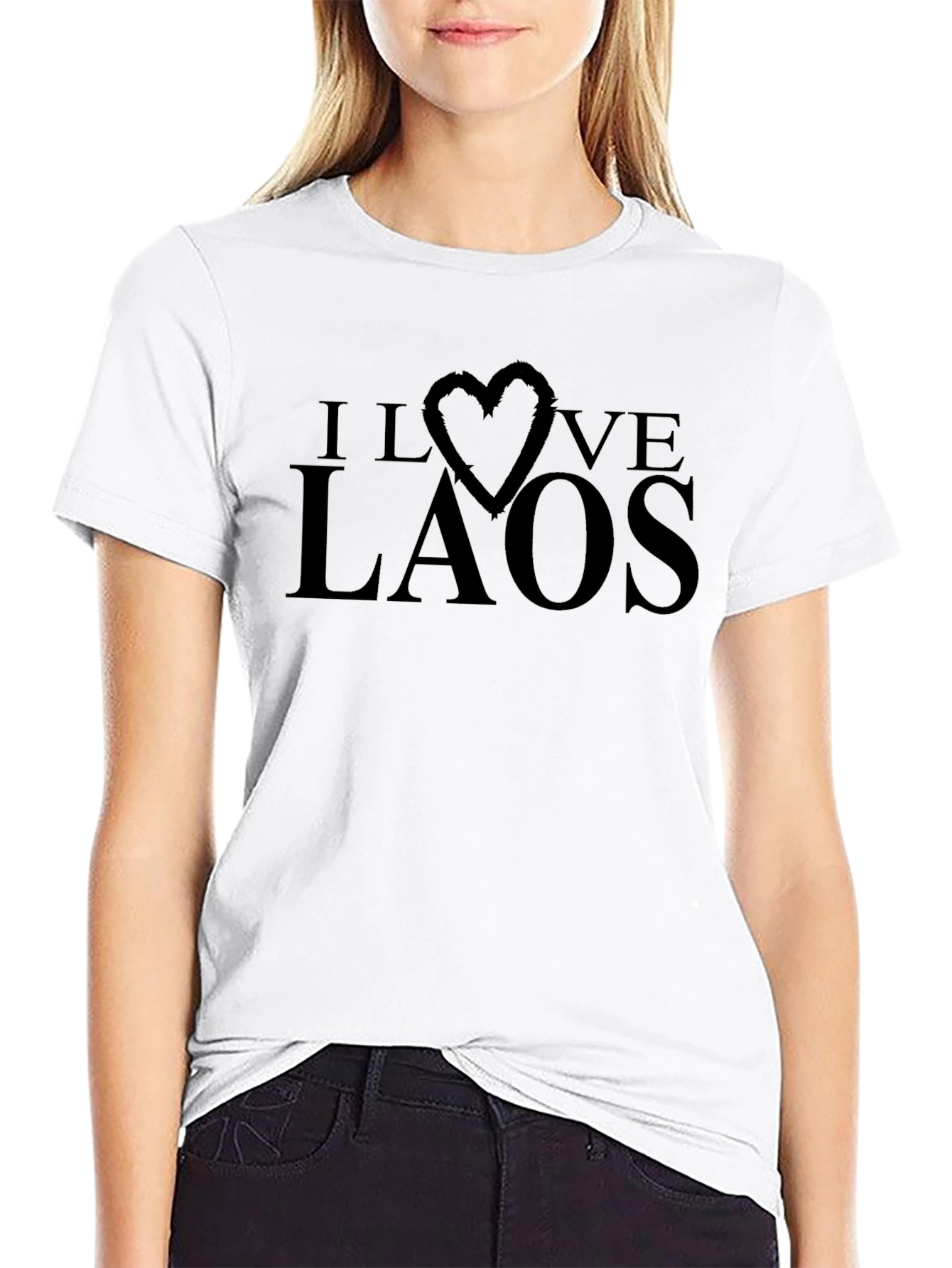 I Love Laos T-Shirt - Graphic Heart Tee