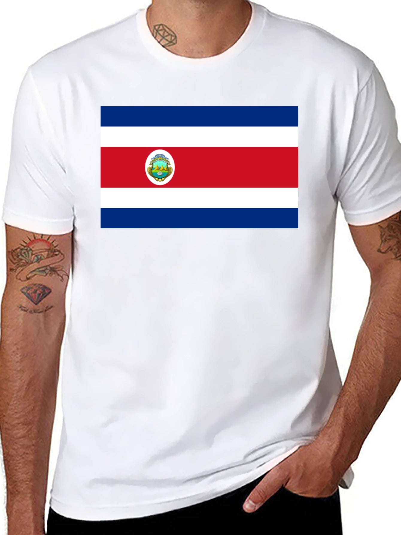 Costa Rica Flag Graphic T-Shirt