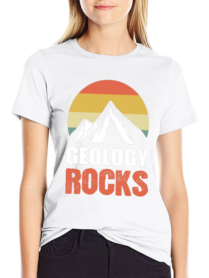 Geology Rocks T-Shirt - Mountain Sunset Graphic Tee