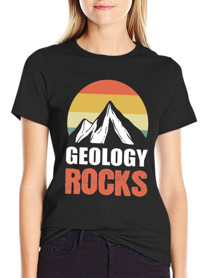 Geology Rocks T-Shirt - Mountain Sunset Graphic Tee