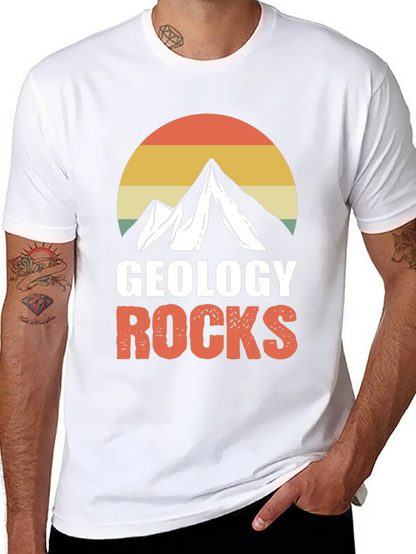 Geology Rocks T-Shirt - Mountain Sunset Graphic Tee