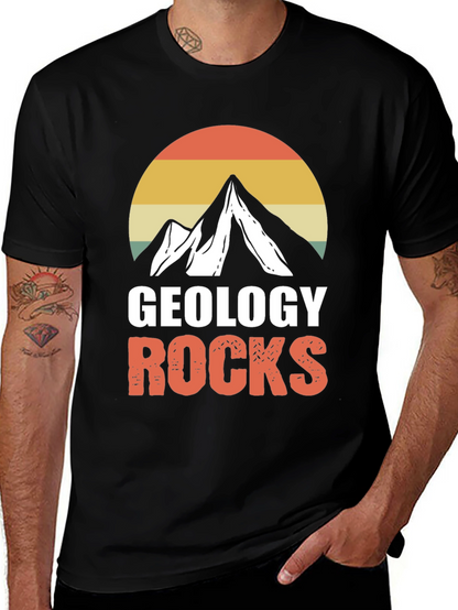 Geology Rocks T-Shirt - Mountain Sunset Graphic Tee