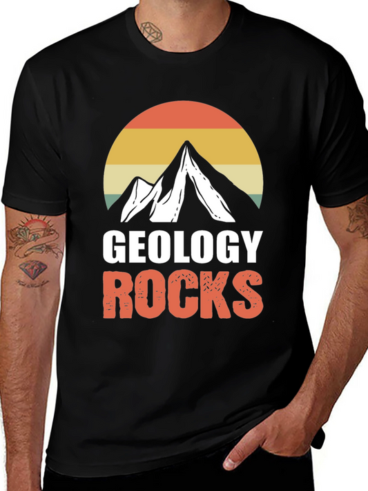 Geology Rocks T-Shirt - Mountain Sunset Graphic Tee