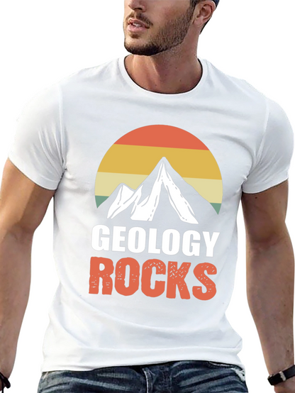 Geology Rocks T-Shirt - Mountain Sunset Graphic Tee
