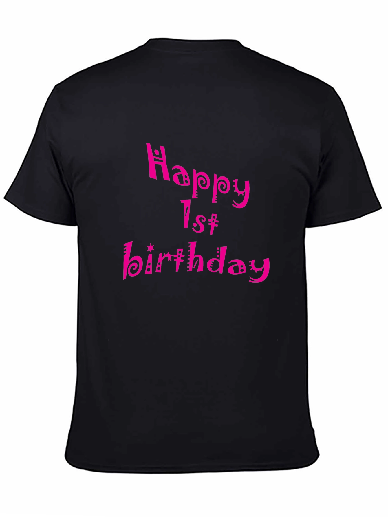 Happy 1st Birthday Black T-Shirt