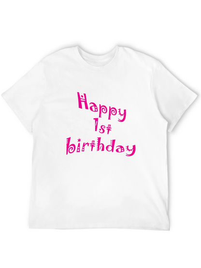 Happy 1st Birthday Black T-Shirt