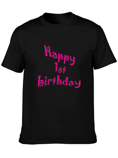 Happy 1st Birthday Black T-Shirt