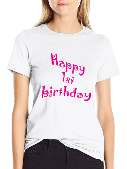 Happy 1st Birthday Black T-Shirt