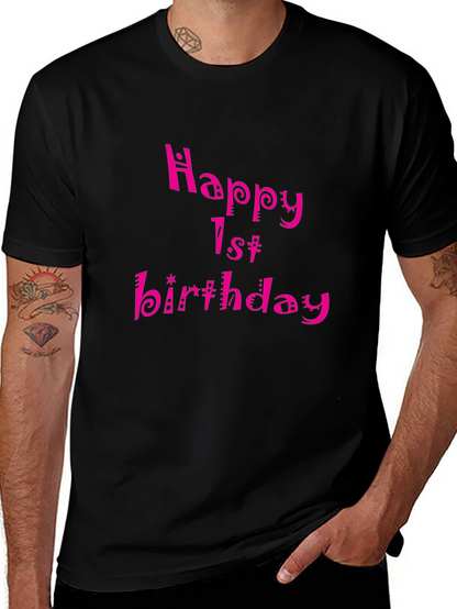 Happy 1st Birthday Black T-Shirt
