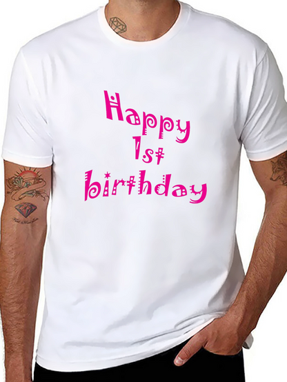 Happy 1st Birthday Black T-Shirt