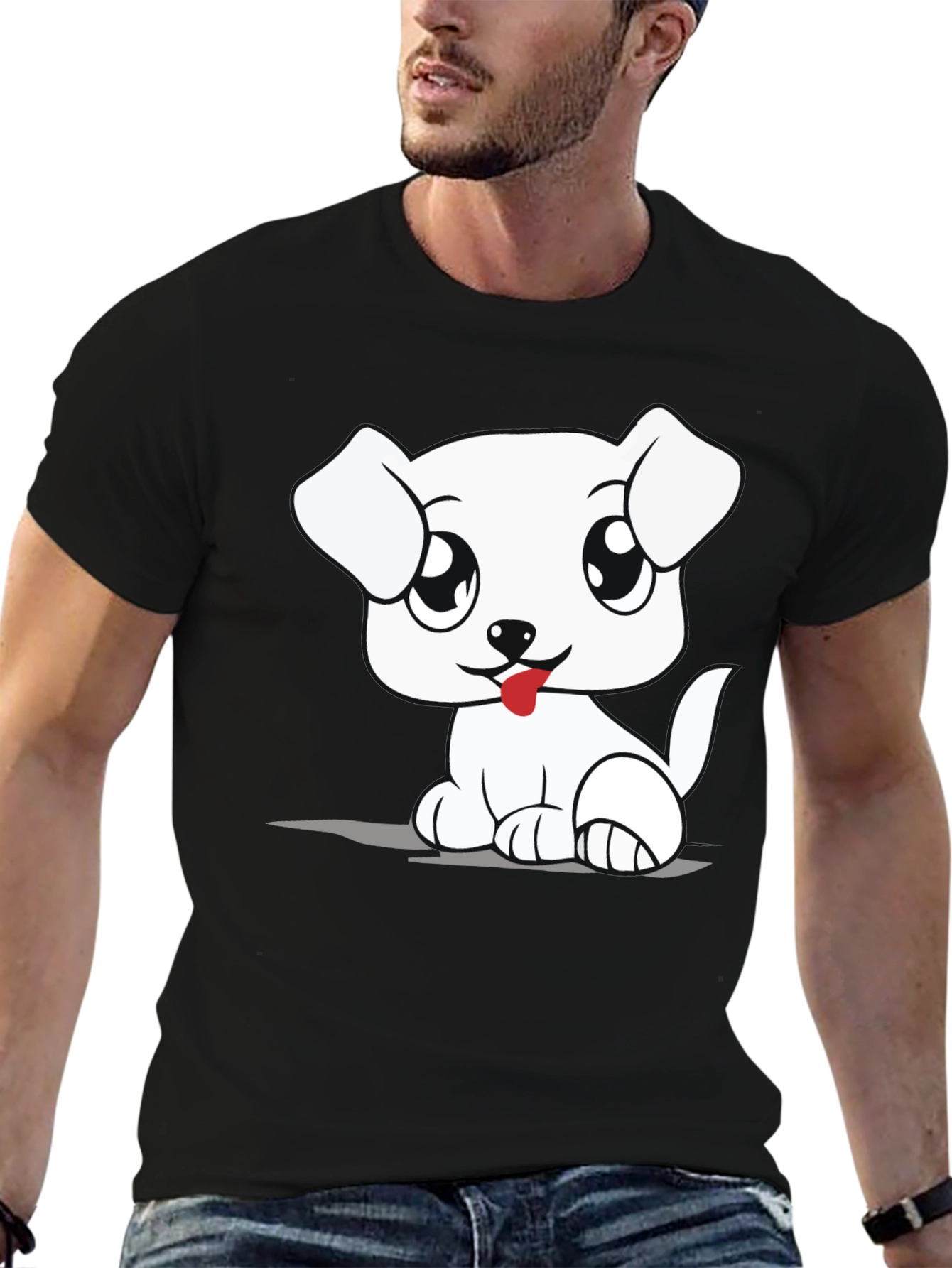 Cute Cartoon Dog Graphic T-Shirt