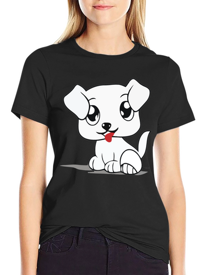 Cute Cartoon Dog Graphic T-Shirt
