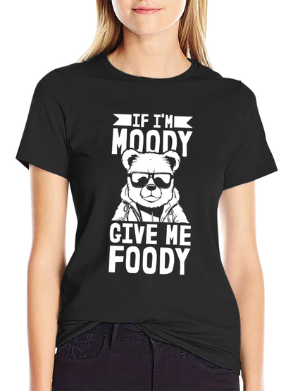 Moody Bear Foody Black Graphic T-Shirt