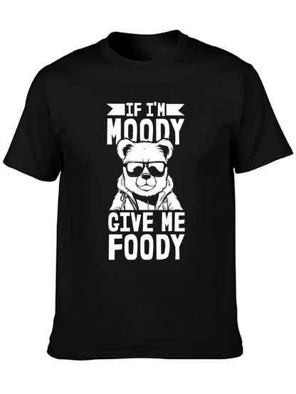 Moody Bear Foody Black Graphic T-Shirt