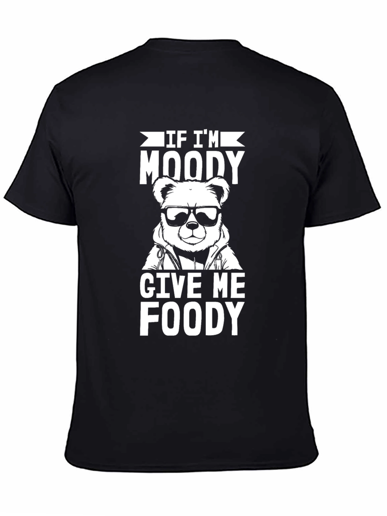 Moody Bear Foody Black Graphic T-Shirt