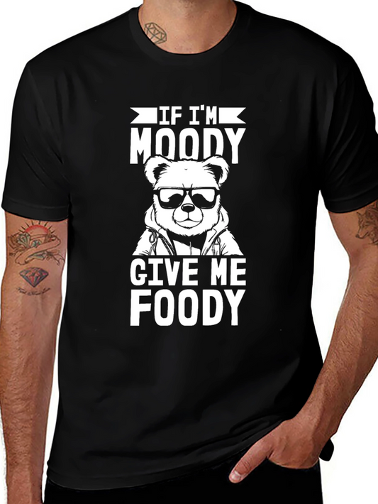 Moody Bear Foody Black Graphic T-Shirt