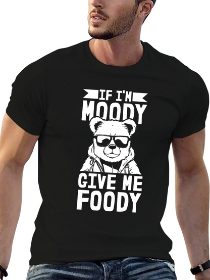 Moody Bear Foody Black Graphic T-Shirt