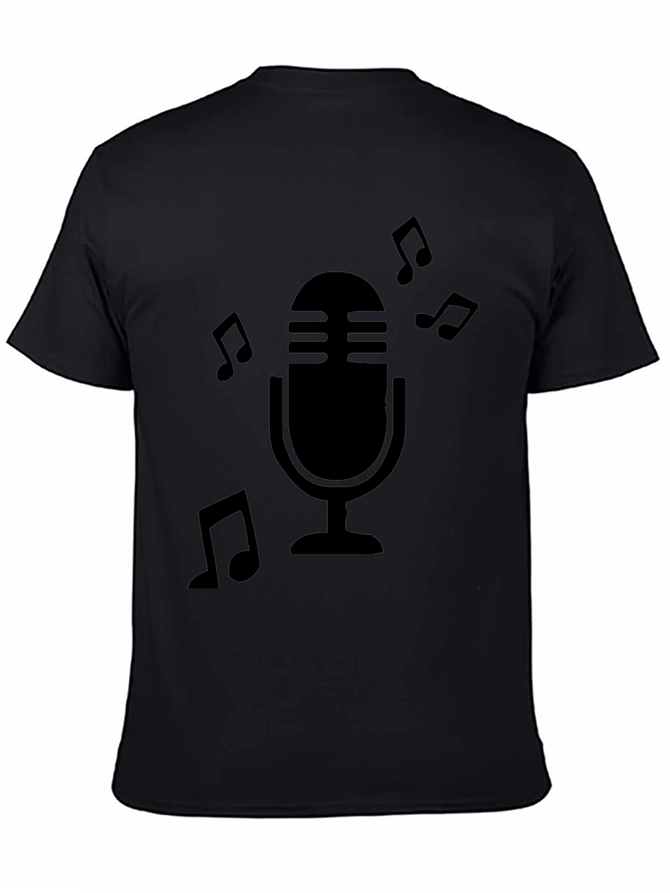 Retro Microphone Music Notes Graphic T-Shirt