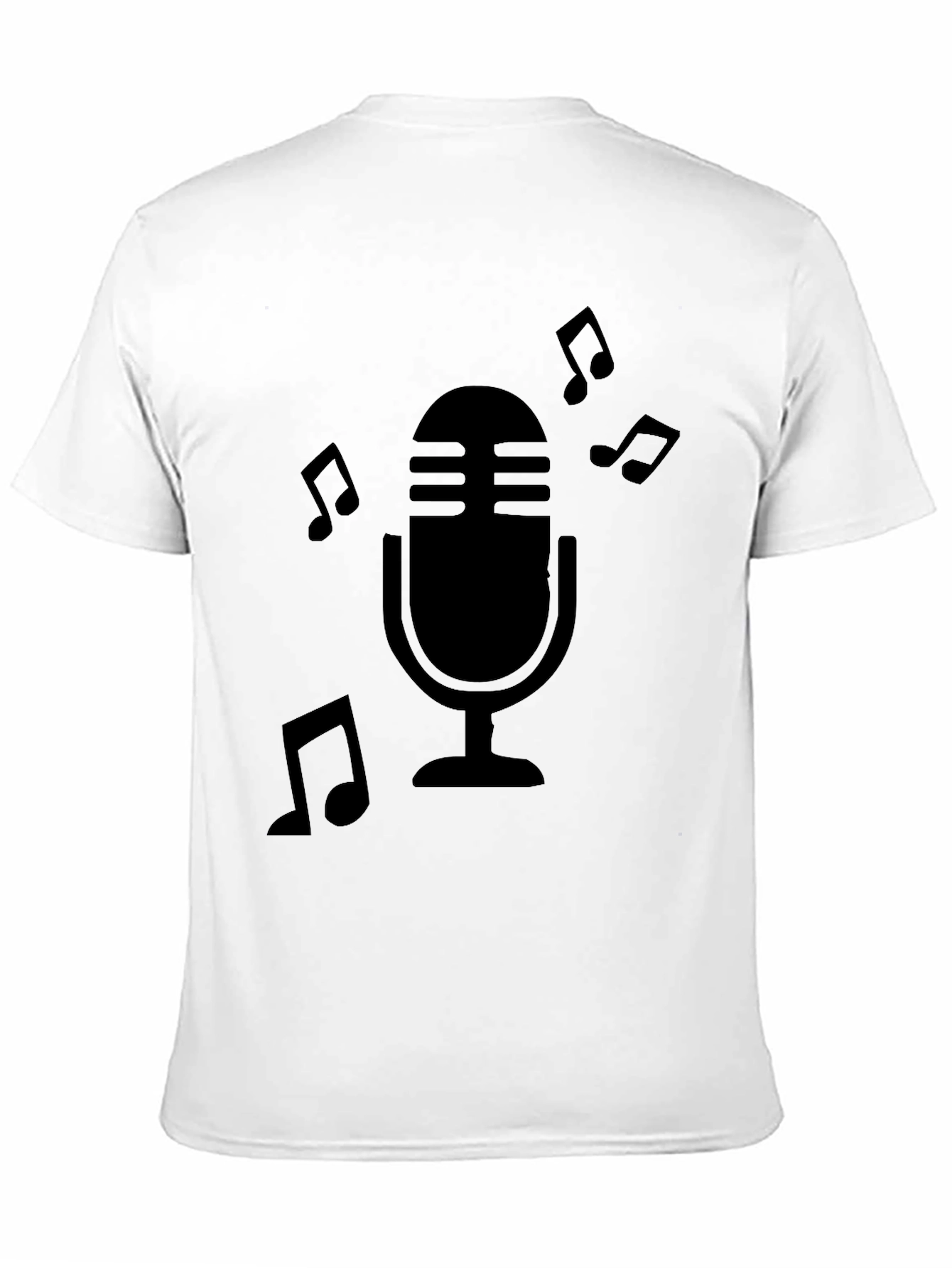 Retro Microphone Music Notes Graphic T-Shirt