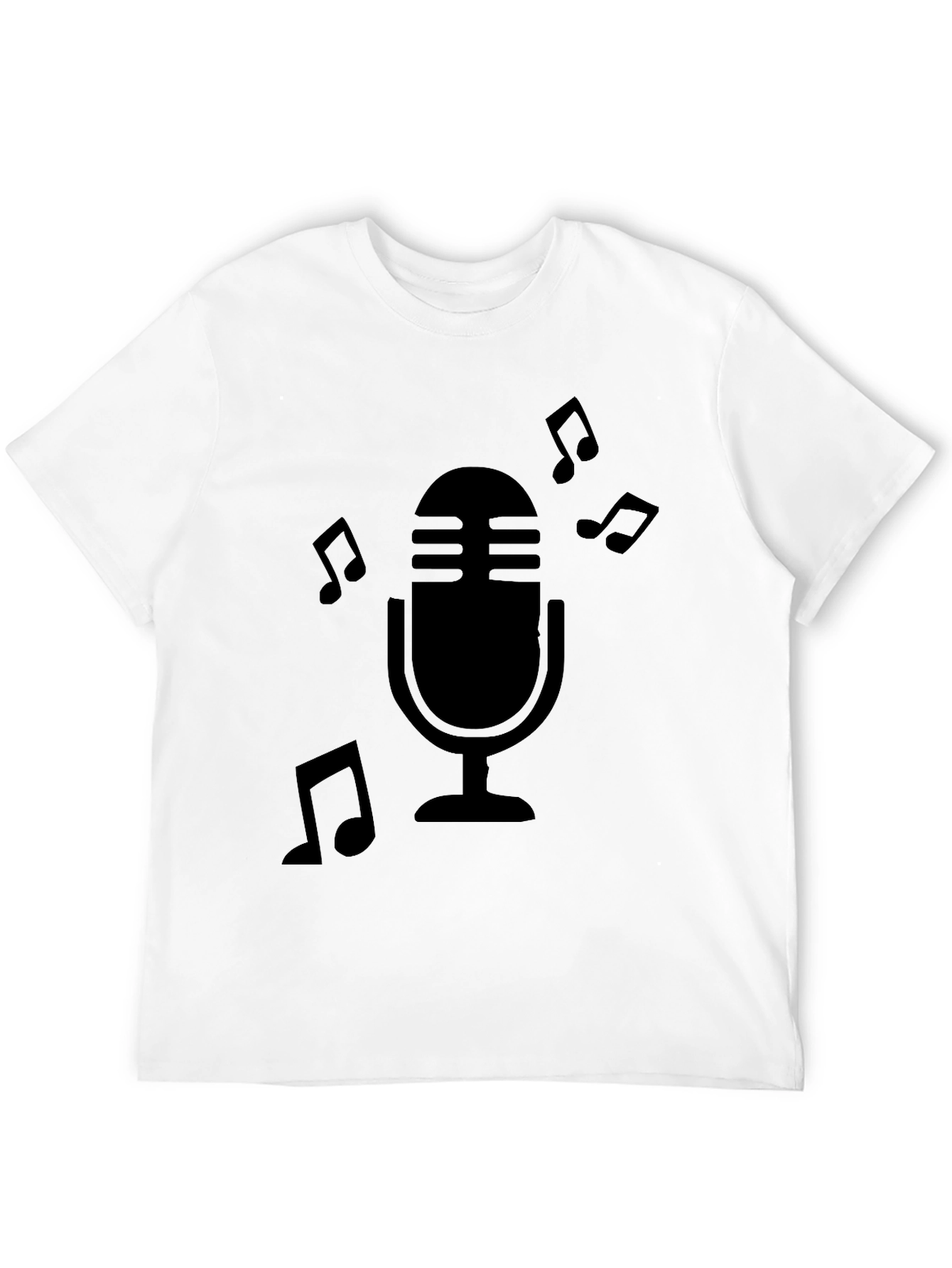 Retro Microphone Music Notes Graphic T-Shirt