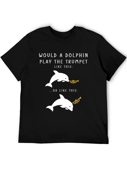 Dolphin Trumpet Graphic Tee - Funny Music Lover Shirt